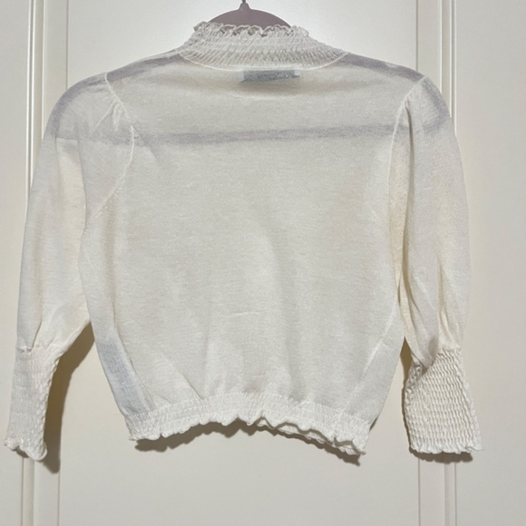 NWT ZARA KNIT CROP TOP BLOUSE | S | WHITE - Picture 9 of 9